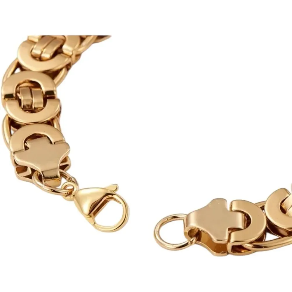 18K Gold Plated Byzantine Chain Bracelet